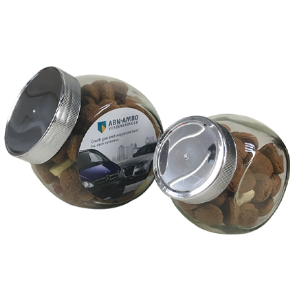 Mini glazen bokaal met kruidnoten of strooigoed 395ml