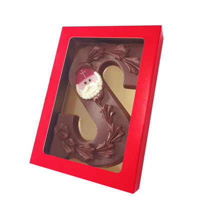 Chocoladeletter met decoratie