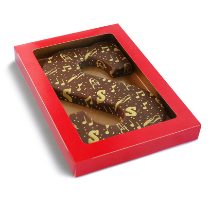 Chocoladeletter met logo 175 gram