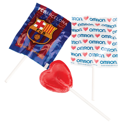 Grote ronde of hartvormige platte lolly