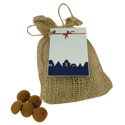 Jute zakje met kruidnoten of strooigoed