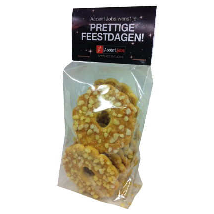 Kopkaartzakje met Kerstkransjes of chocolaatjes