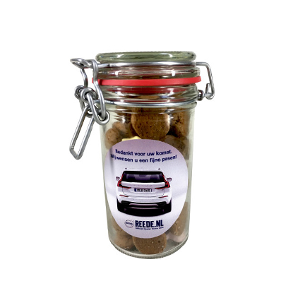 Kleine weckpot met kruidnoten of strooigoed