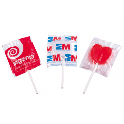 Medium ronde of hartvormige platte lolly