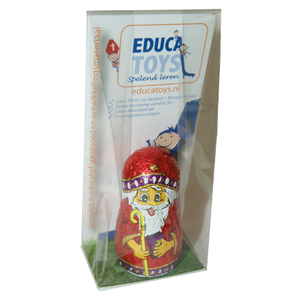 Zakje met inlay gevuld met 1 mini Sinterklaasje