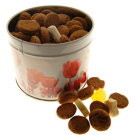 Blik met kruidnootjes of strooigoed